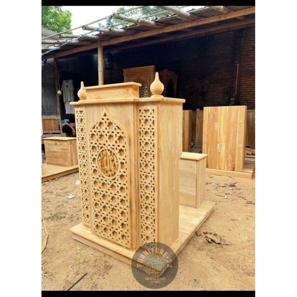 MIMBAR MASJID/MIMBAR MINIMALIS, MIMBAR PODIUM,MIMBAR KAYU JATI MURAH