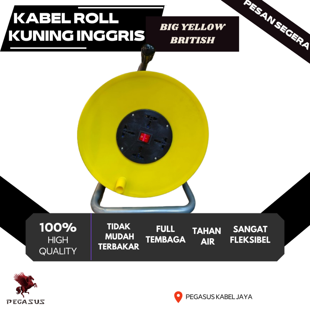 KABEL ROLL GULUNGAN KUNING / BRITISH YELLOW A PEGASUS (TANPA KABEL)