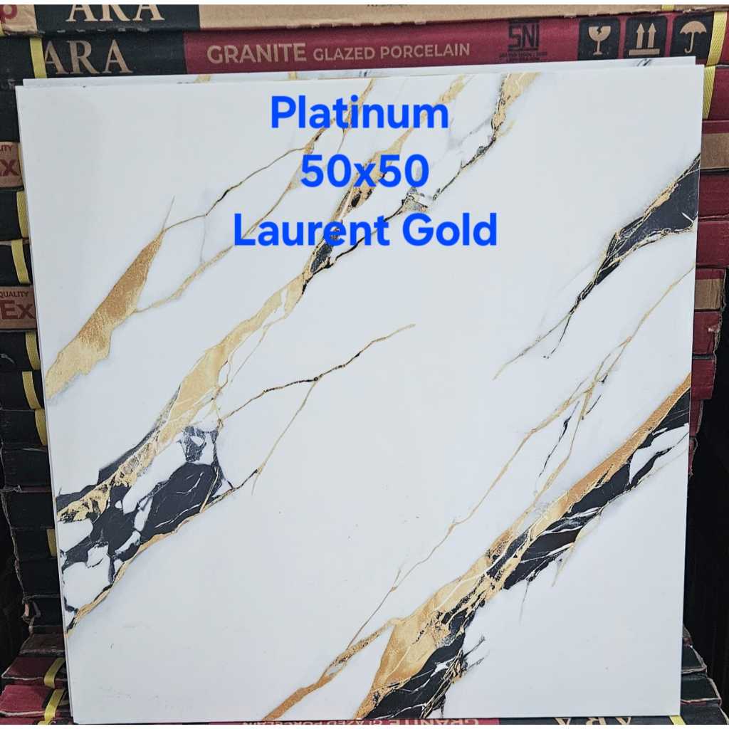 Keramik Platinum Laurent Gold 50x50 - Kilat Cutting
