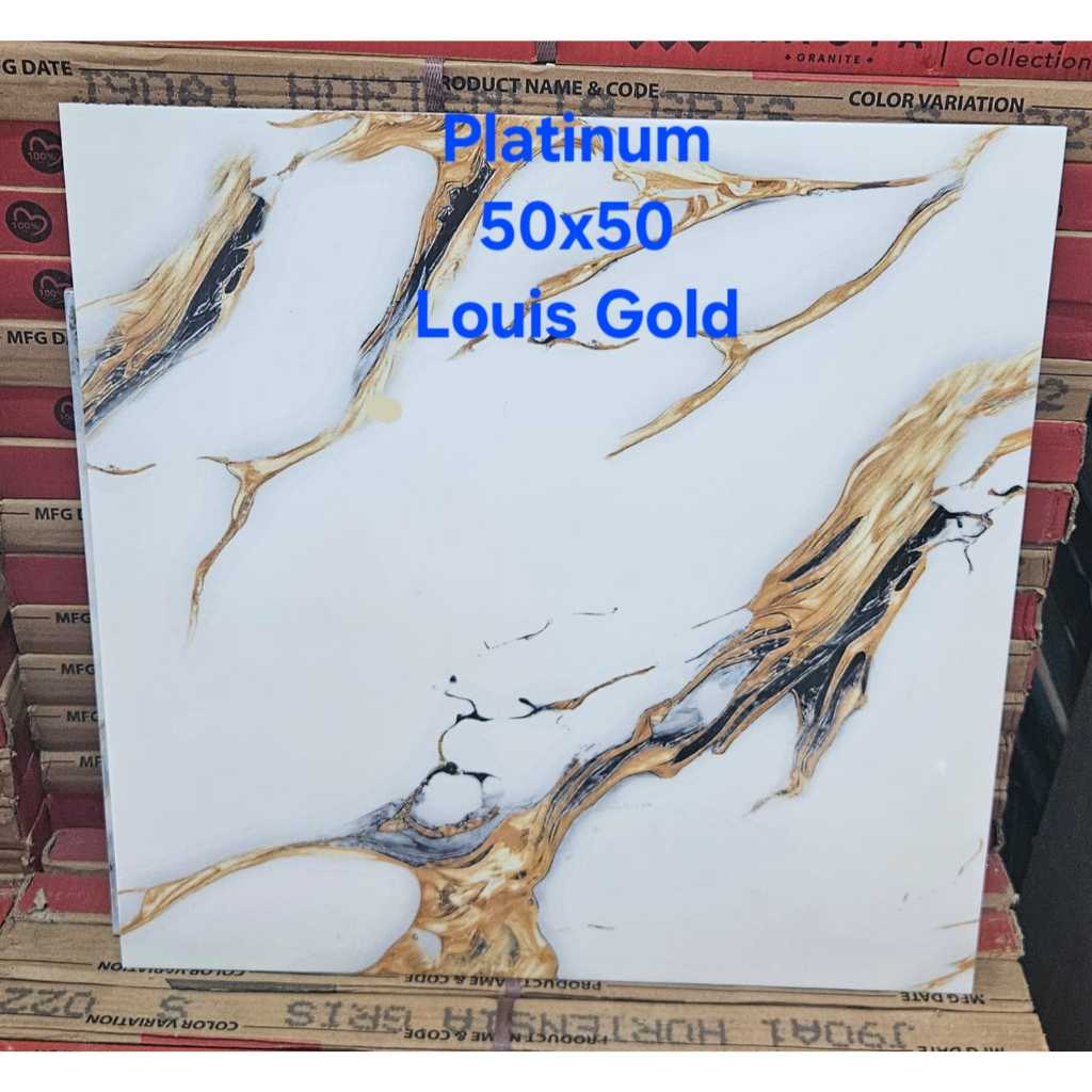 Keramik Platinum Louis Gold 50x50 - Kilat Cutting