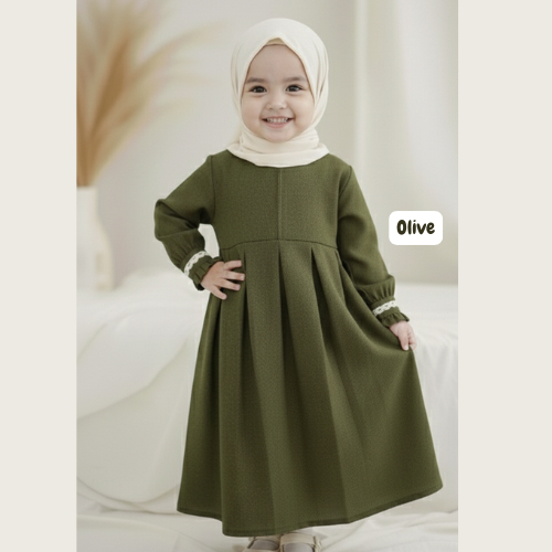 GAMIS KATUN MADINAH GAMIS SORAYA MAXI TANGAN KANCING SIZE ANAK 0-2 DAN TANGGUNG TAHUN TERLARIS PREMI