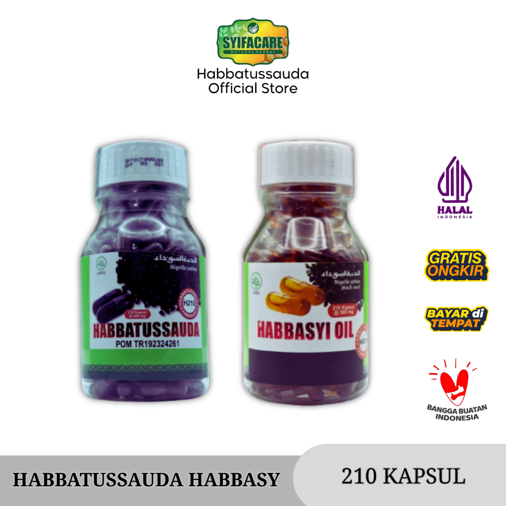 Habbasyi Habbatussauda Original Habbasyi Oil - Habbat Serbuk I HABBASYI NIAGA UTAMA HNU - 210 Kapsul