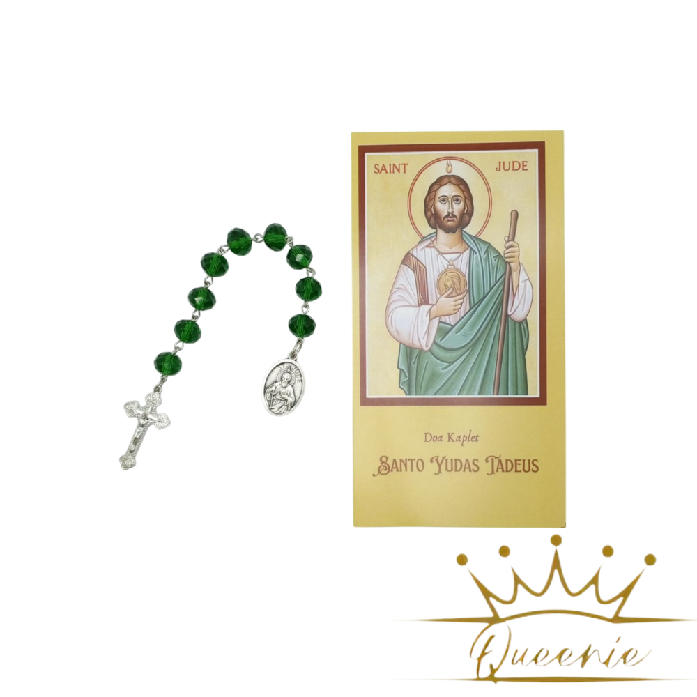 Kaplet Santo Yudas Tadeus | Kaplet St Yudas Tadeus Ceko Crystal 10mm Free Lembar Doa