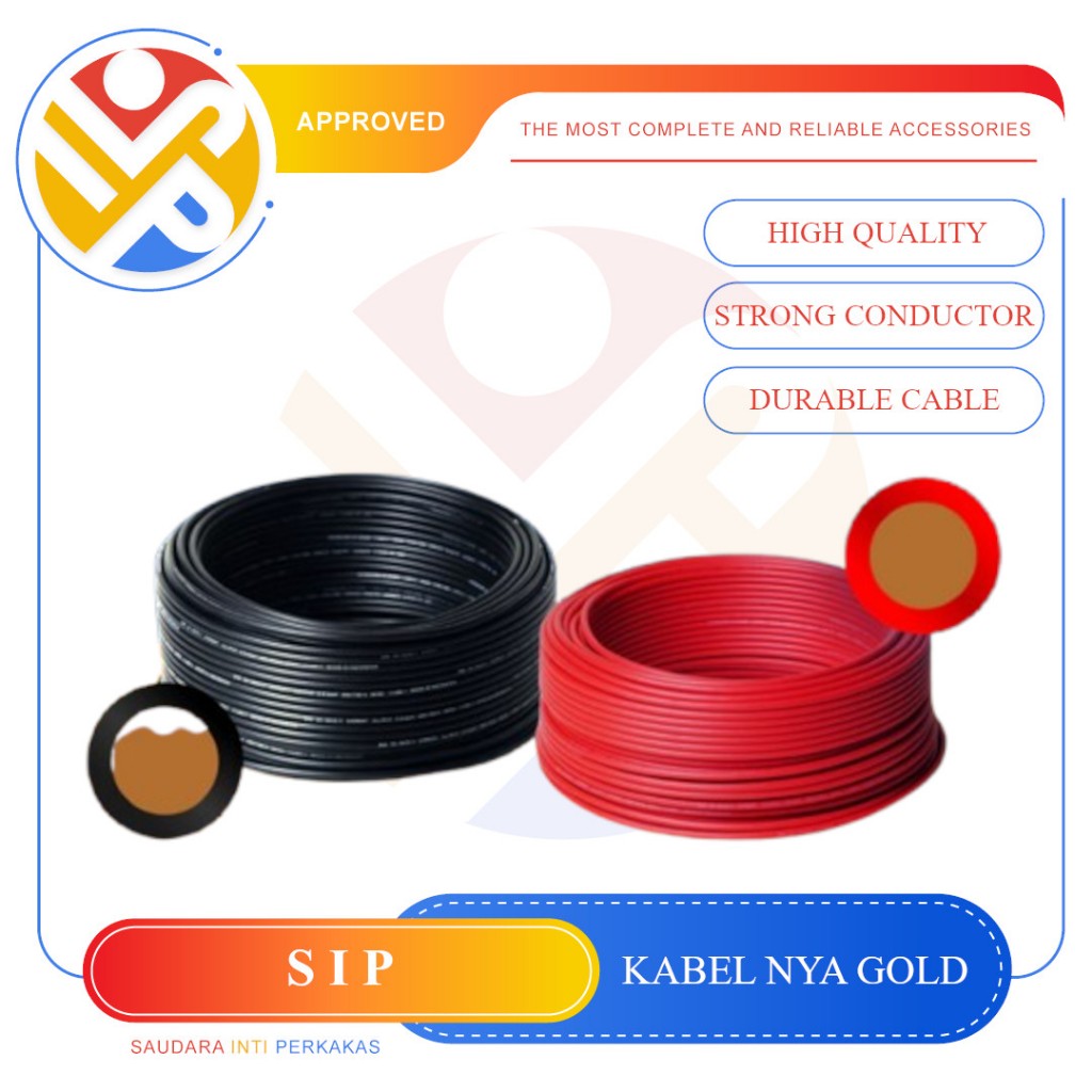Kabel NYA Tembaga Solid 1.5mm GOLD SNI / Kabel Listrik 50 Meter