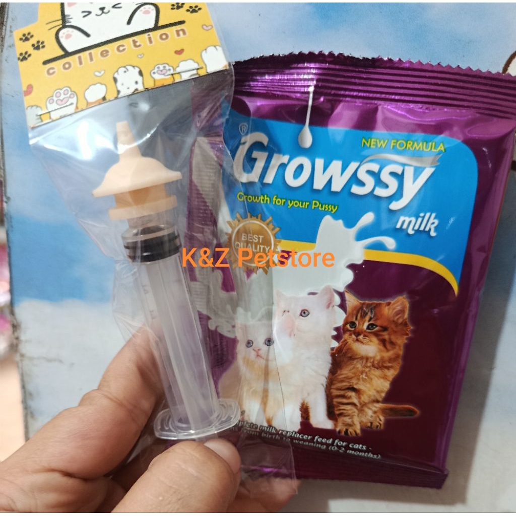 dot kucing baru lahir, dot pentil dan susu growssy 20gr