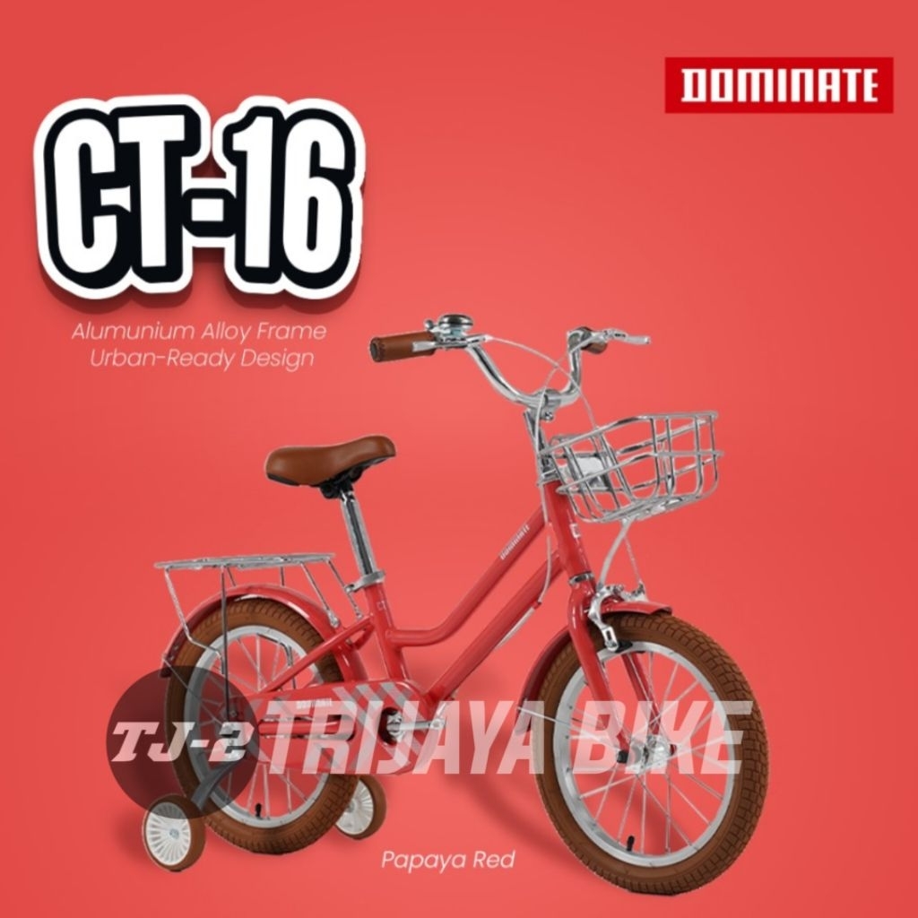 Sepeda anak perempuan 16inch frame alloy Dominate CT16