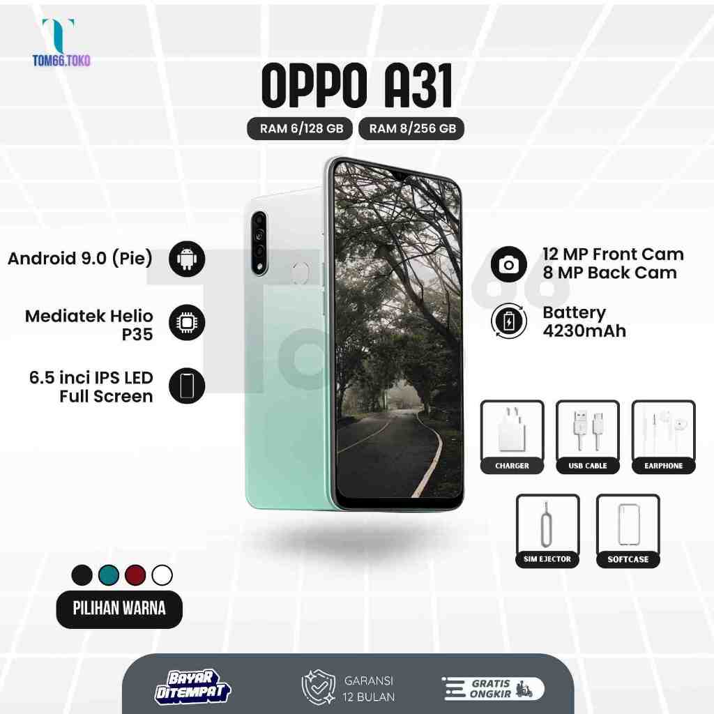 Hp OPPO A31 RAM 8/256GB 4G LTE Garansi 1 Tahun Grosir