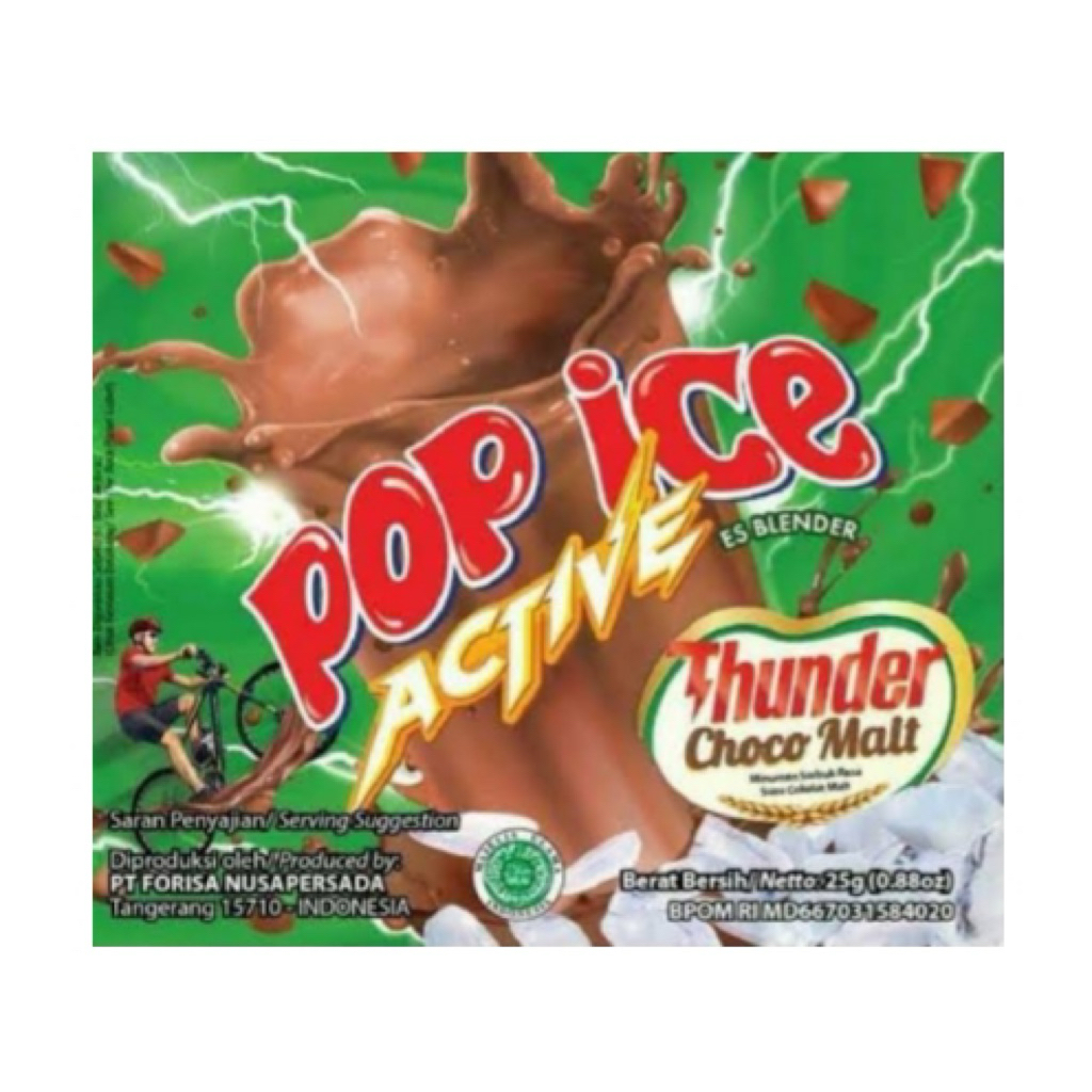 [NEEDCUAN.ID] POP ICE ACTIVE THUNDER CHOCO MALT 1 RENCENG (ISI 10)