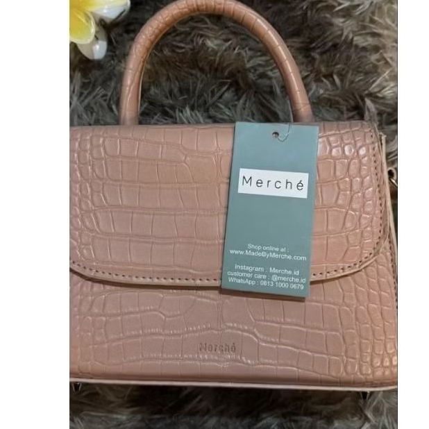 merche bag mini handbag slingbag merche nude pink bag croco slingbag mini
