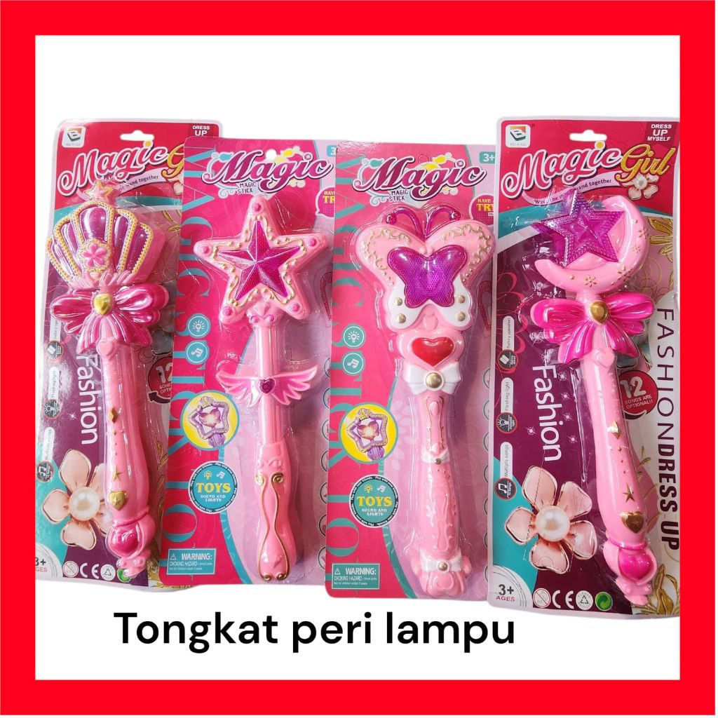 TONGKAT PERI LED / ada lampu ada musik / tongkat peri bintang LED / tongkat peri kupu kupu / Tongkat
