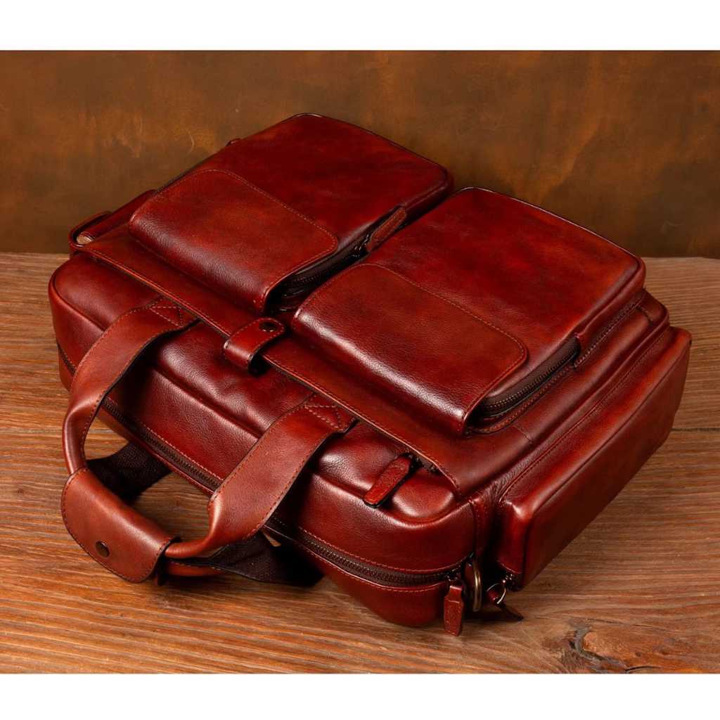 FERDILASS Tas Selempang Kulit Pria Jumbo/ Tas Kerja Kulit Asli Elegan Premium