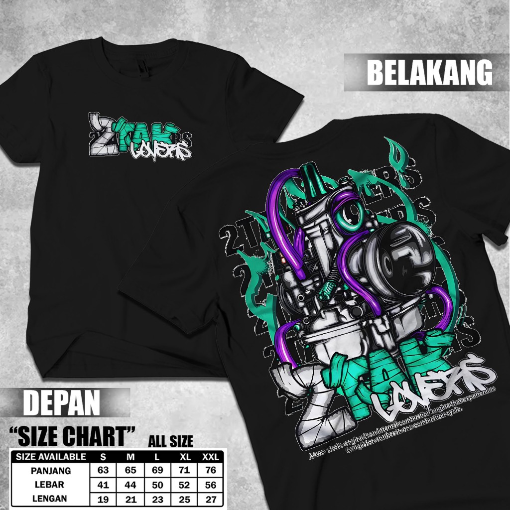 Kaos Racing 2 Stroke Lovers - Baju Distro 2 Tak Engine Two Stroke Herex 2Stroke Fiz R Ninja Yamaha R