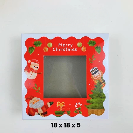 Box Kue Natal Kotak Hampres Souvenir Kue Natal Kotak Jendela Mika Merry Christmas
