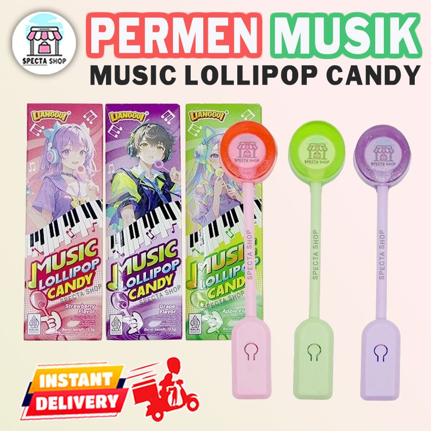 Permen Musik Viral Lianggui Music lollipop Candy Halal Bpom Cemilan