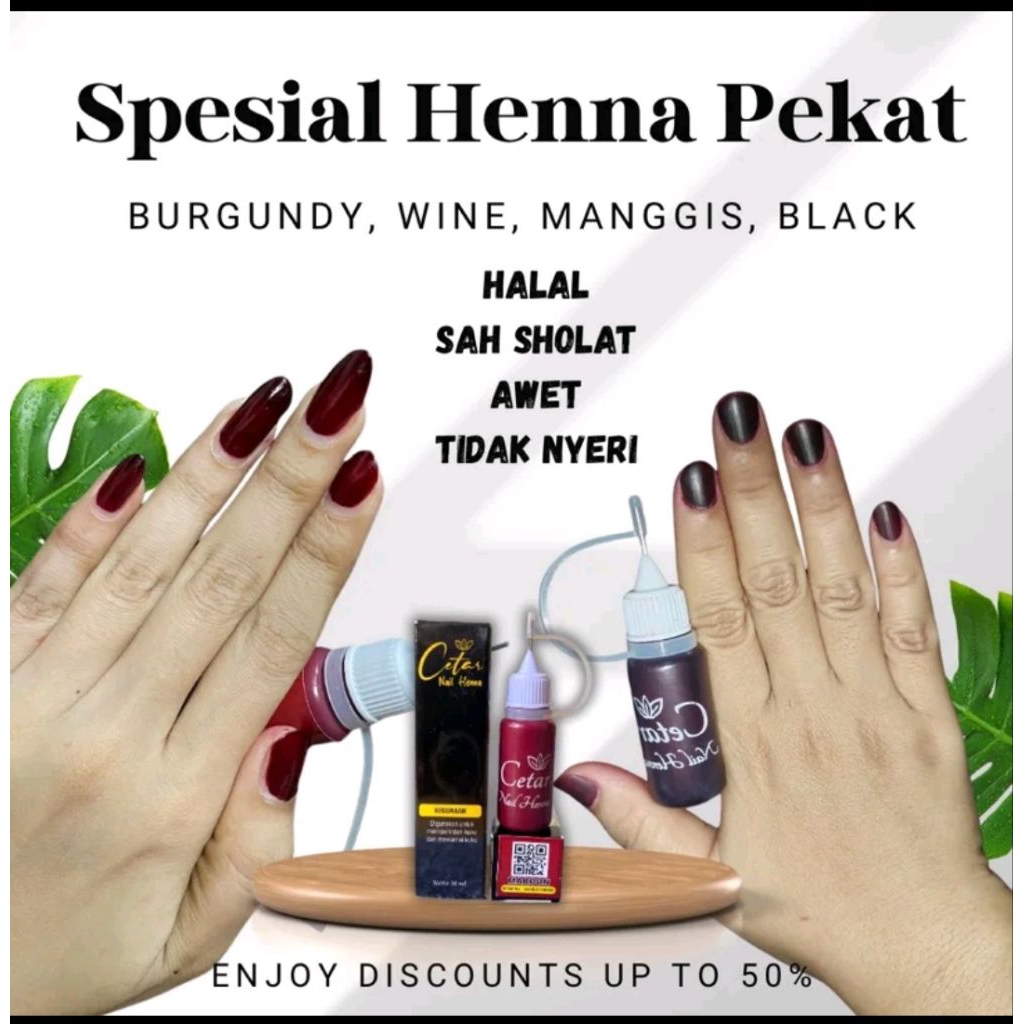 SPESIAL CETAR Henna Pekat Cetar Nail Henna Kemasan Jarum Cetar Inai Kuku Halal Sah Untuk Sholat
