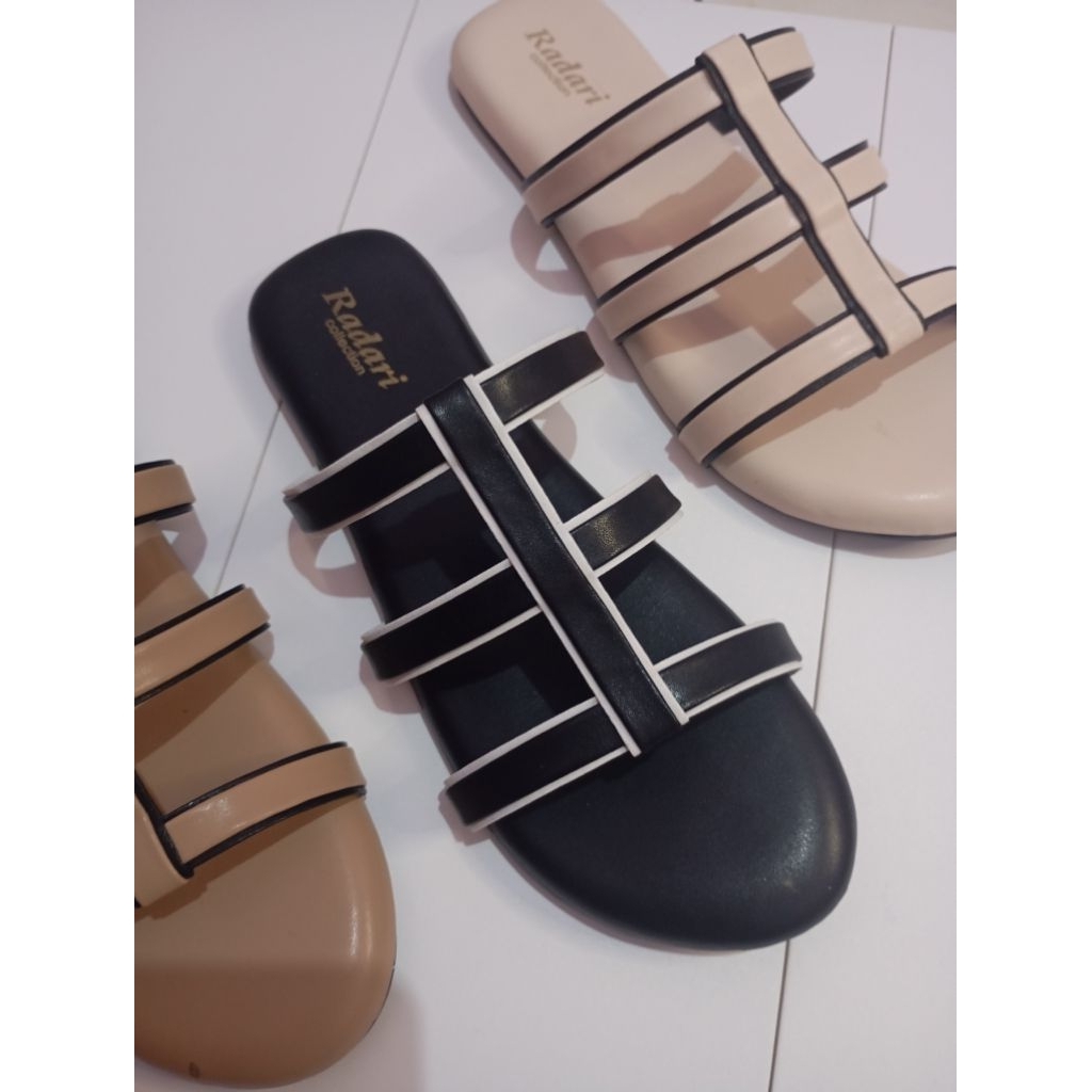 RADARI- HAURA sandal slop Cewek Sandal flat JUMBO/BIGSIZE WANITA, sendal kekinian, sendal terbaru
