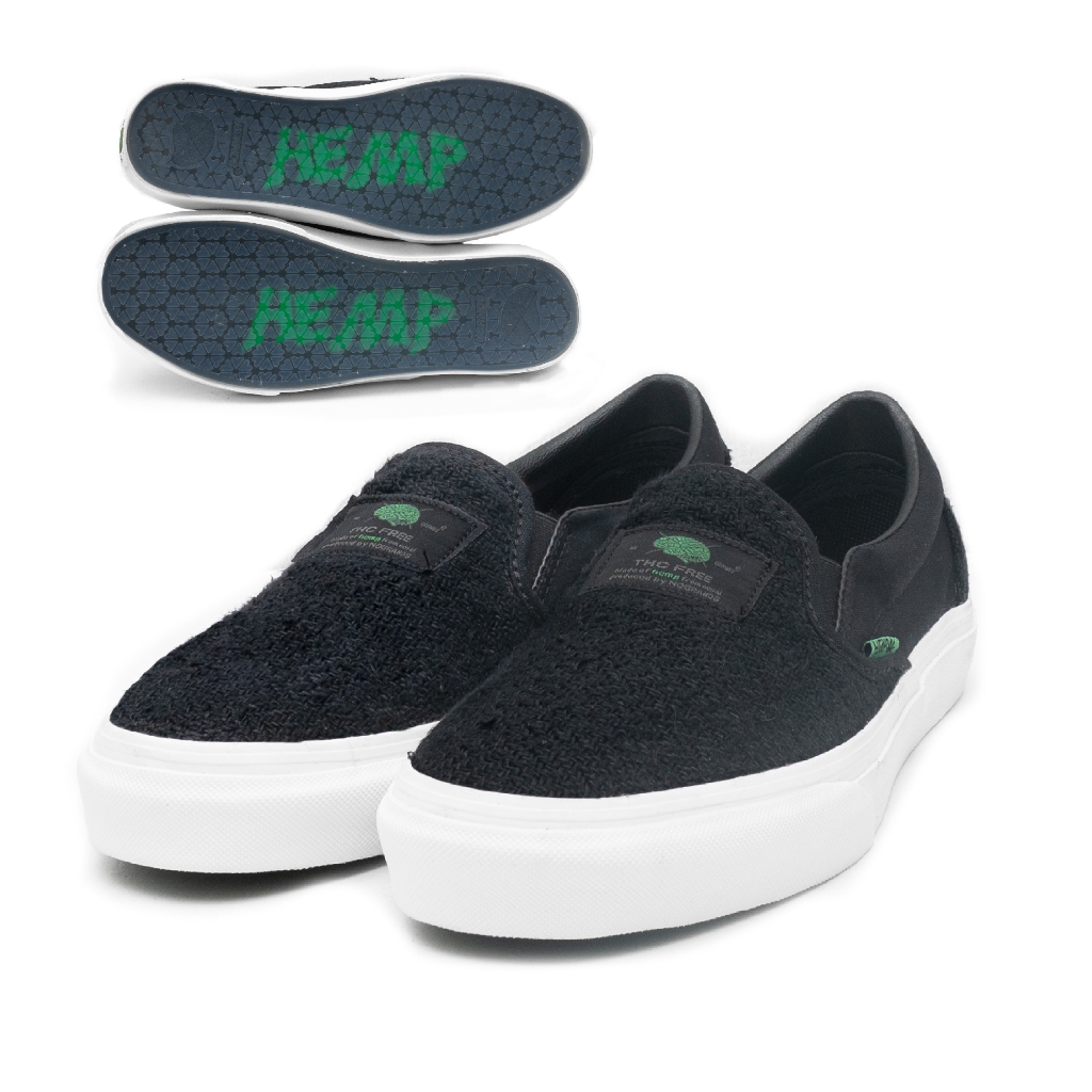 NOBRANDS FOOTWEAR - SELOP HEMP BLACK WHITE - SEPATU SNEAKERS PRIA WANITA