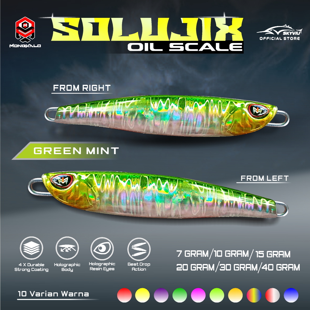 Mongkalo Solujix Minyak noGID noMotif Candy 40 Hijau-Mint