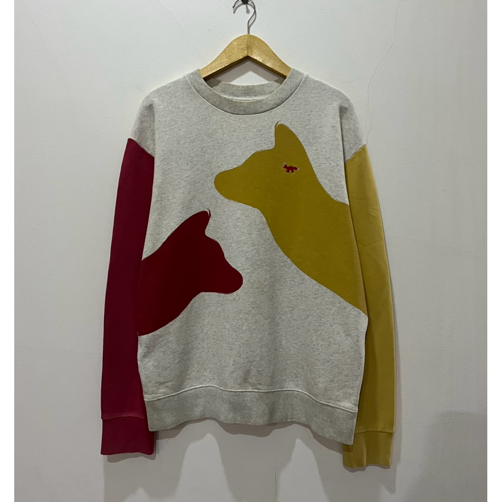 Crewneck Maison Kitsune Meeting Foxes Colorblock / Sweatshirt Maison Kitsune