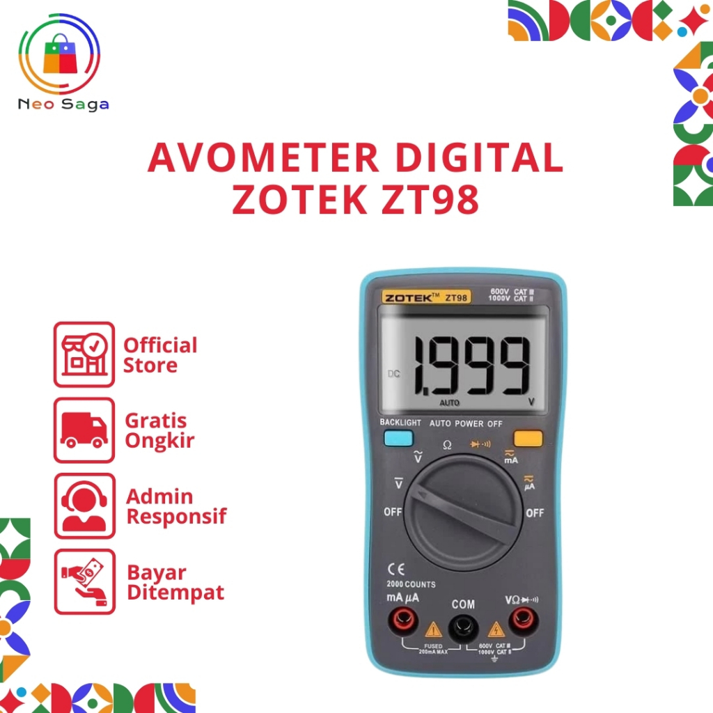 AVOMETER DIGITAL ZOTEK ZT98 / MULTITESTER DIGITAL ZT98 ORIGINAL