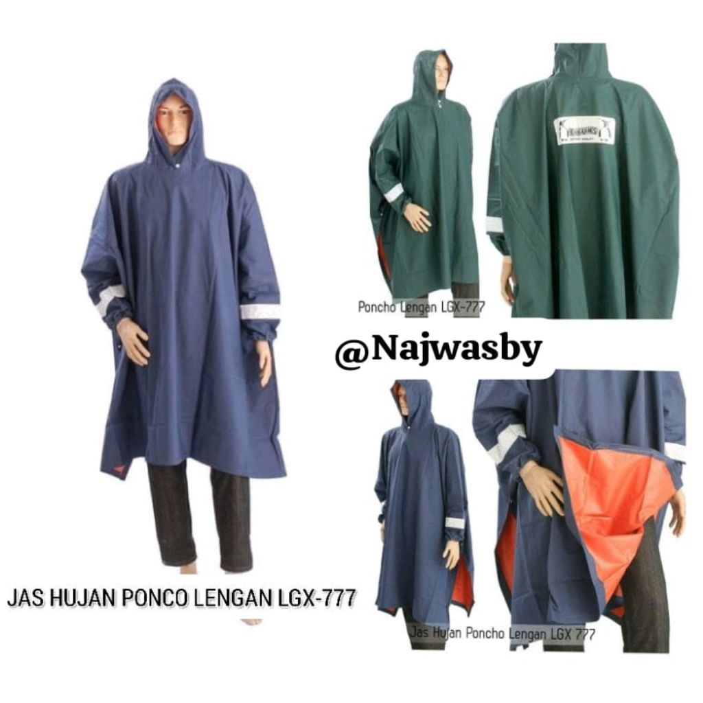 ( LGX-777 Penguins )Jas Hujan Dewasa Ponco Lengan | Jas Hujan Poncho Penguins Lgx 777