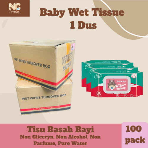 Tisu Basah Bayi 1Box Tissue Baby Baby Wipes Wet Pure Water Tanpa Parfum Dan Glisserin Ss