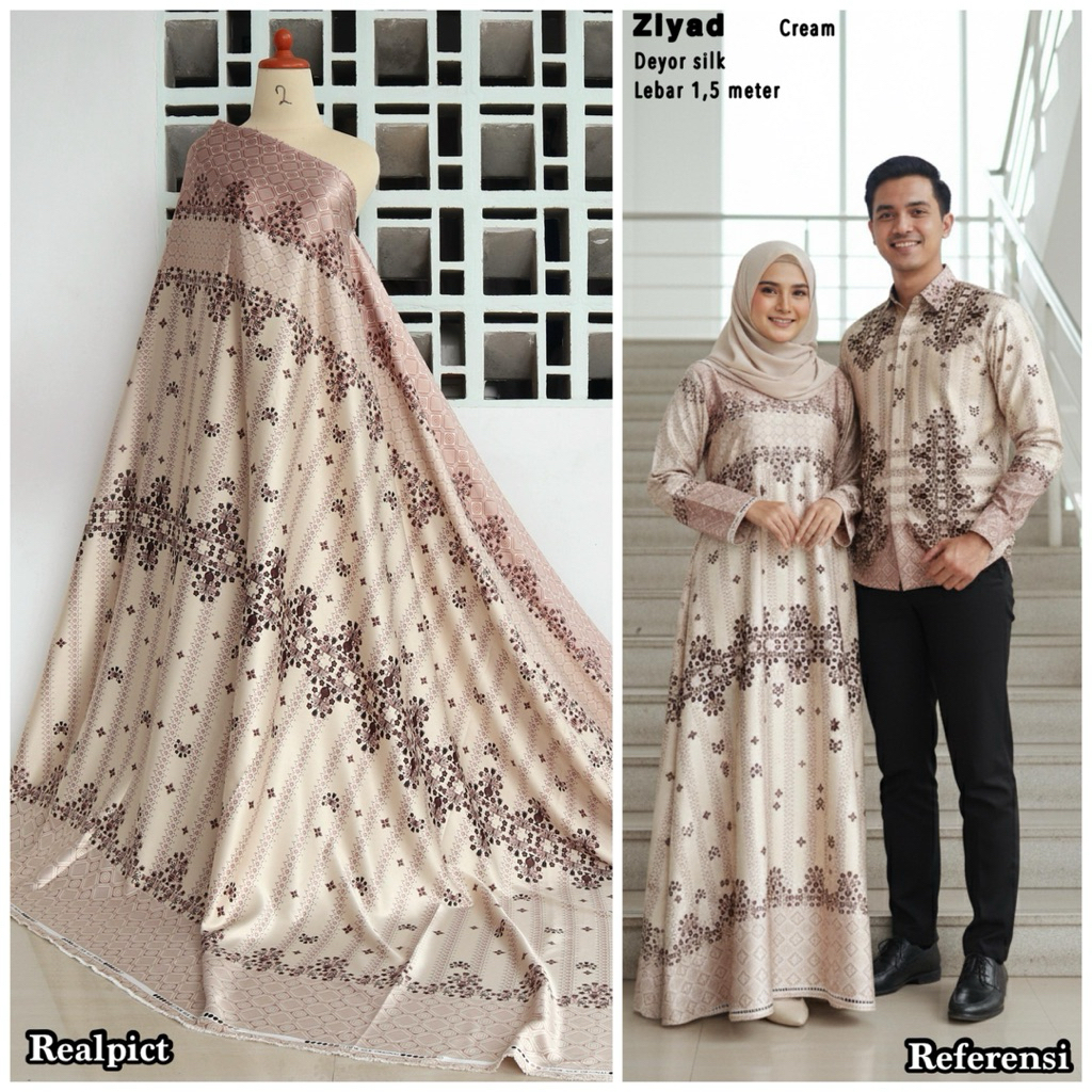 PROMO kain silk motif terbaru etnik garis cantik // kain bahan baju gamis atasan mukena // kain silk