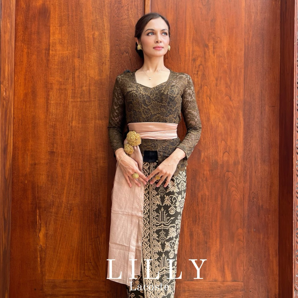 SETELAN KEBAYA BALI BROKAT LILLY LENGAN PANJANG | KEBAYA BROKAT STRETCH | SETELAN KEBAYA | KEBAYA BR