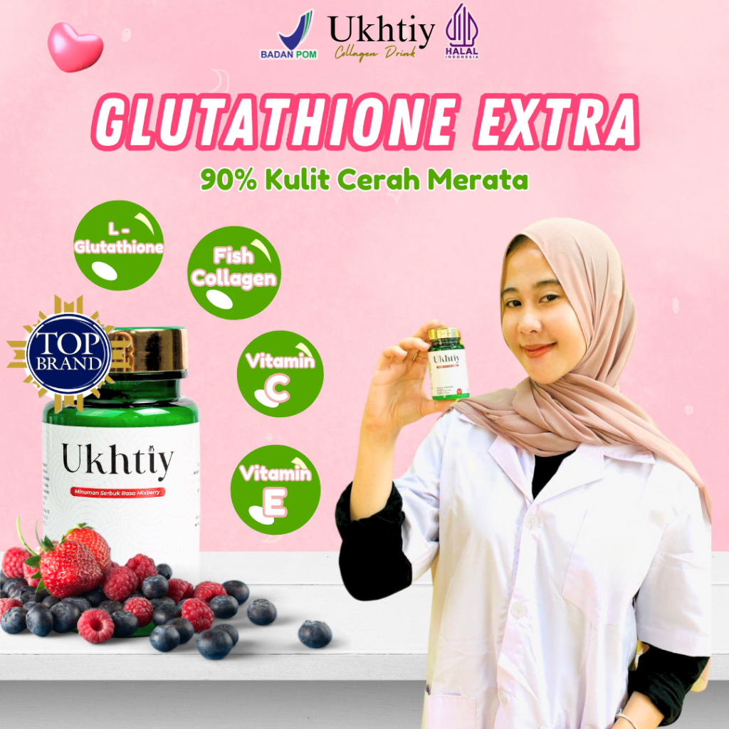 [BPOM RESMI] Ukhtiy Collagen Drink Anti Flek Hitam & Jerawat I Membantu Mencerahkan kulit BPOM dan H