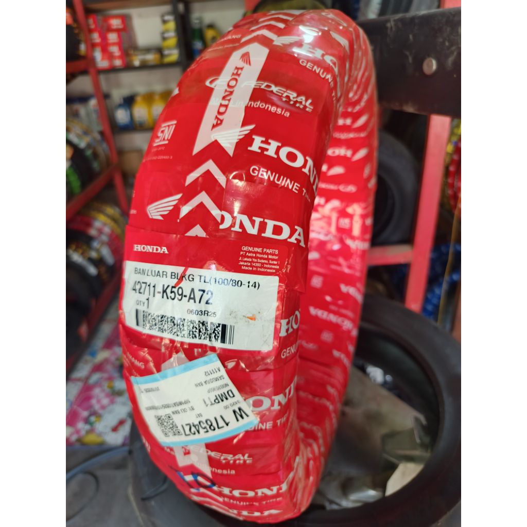 Ban Tubeless Federal 100/80-14
