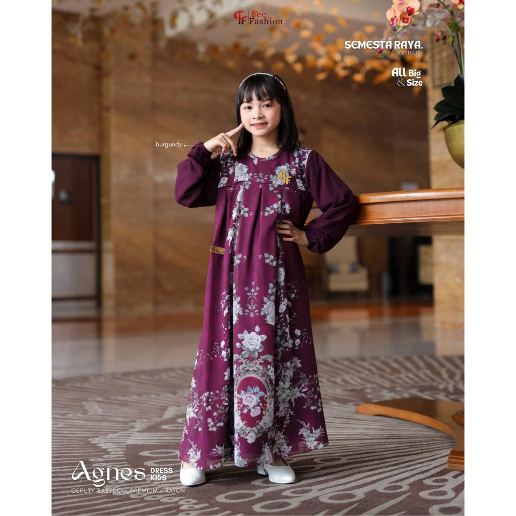 AGNES DRESS KIDS GAMIS ANAK BY FEE FASHION SEMESTA SERIES