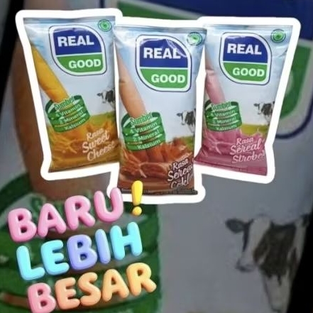 REAL GOOD SUSU SEREAL UK 150ML BANTAL 3 RASA  (KEJU,COKLAT, STRAWBERRY)