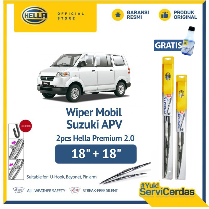 Wiper Mobil SUZUKI APV 18” + 18” (2pcs) - HELLA Premium 2.0