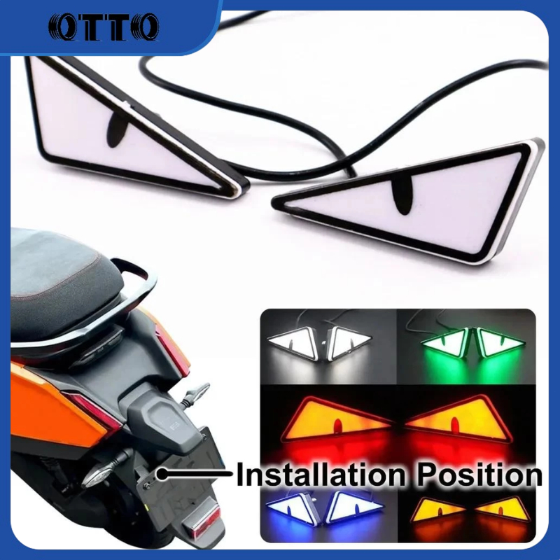 Lampu Hias Motor Eye Demon Segitiga Universal Lampu Sekrup Anti Air Untuk Variasi Lampu Mata Keren