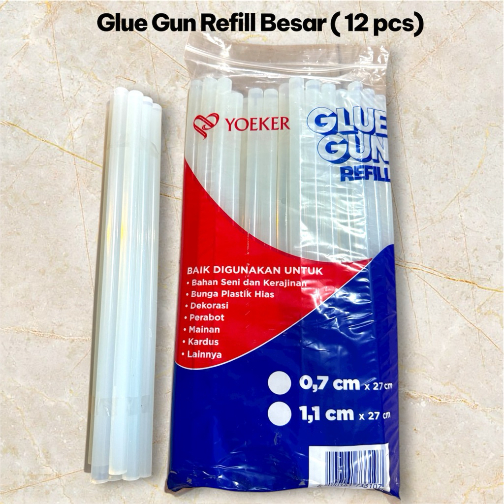 [Harga per Lusin] Lem Bakar Besar 11mm Panjang 27cm Kuat Tahan Lama