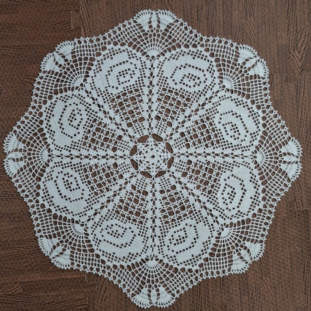 Taplak meja rajut, taplak meja rajut bulat, taplak meja rajut handmade