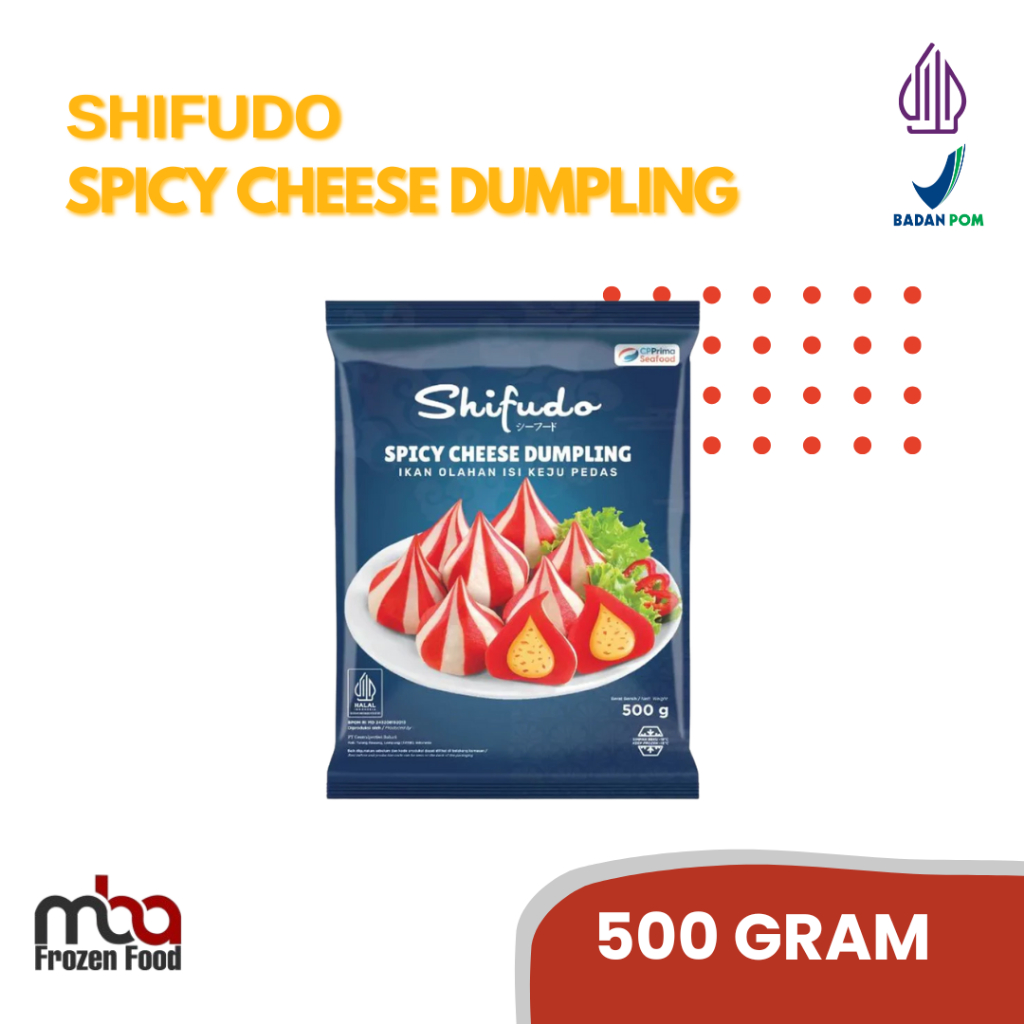SHIFUDO Dumpling Spicy Cheese / Keju Pedas 500 Gram  /Siomay /Ikan /Nugget /Dimsum /Frozenfood /Maka