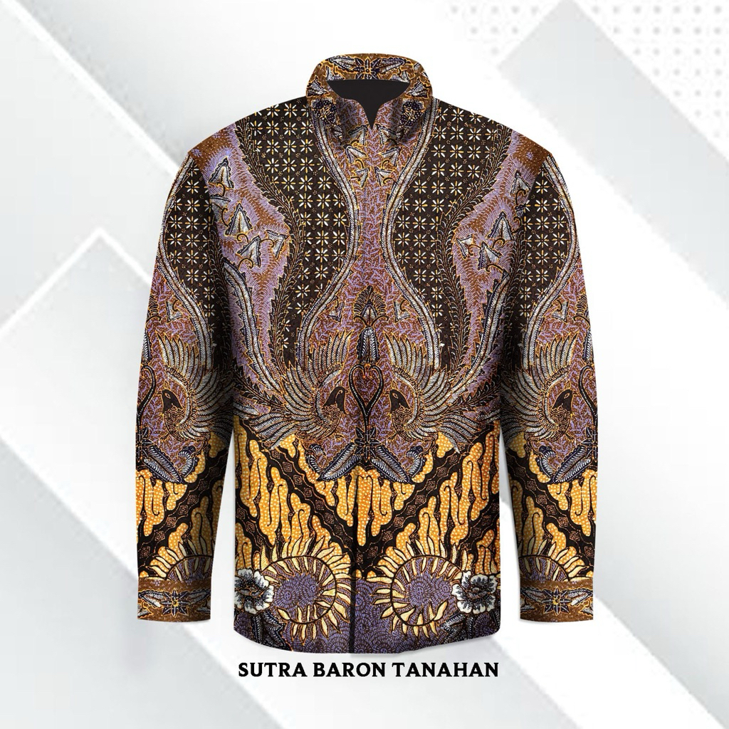 Kain batik tulis sutra tanahan kemeja pria