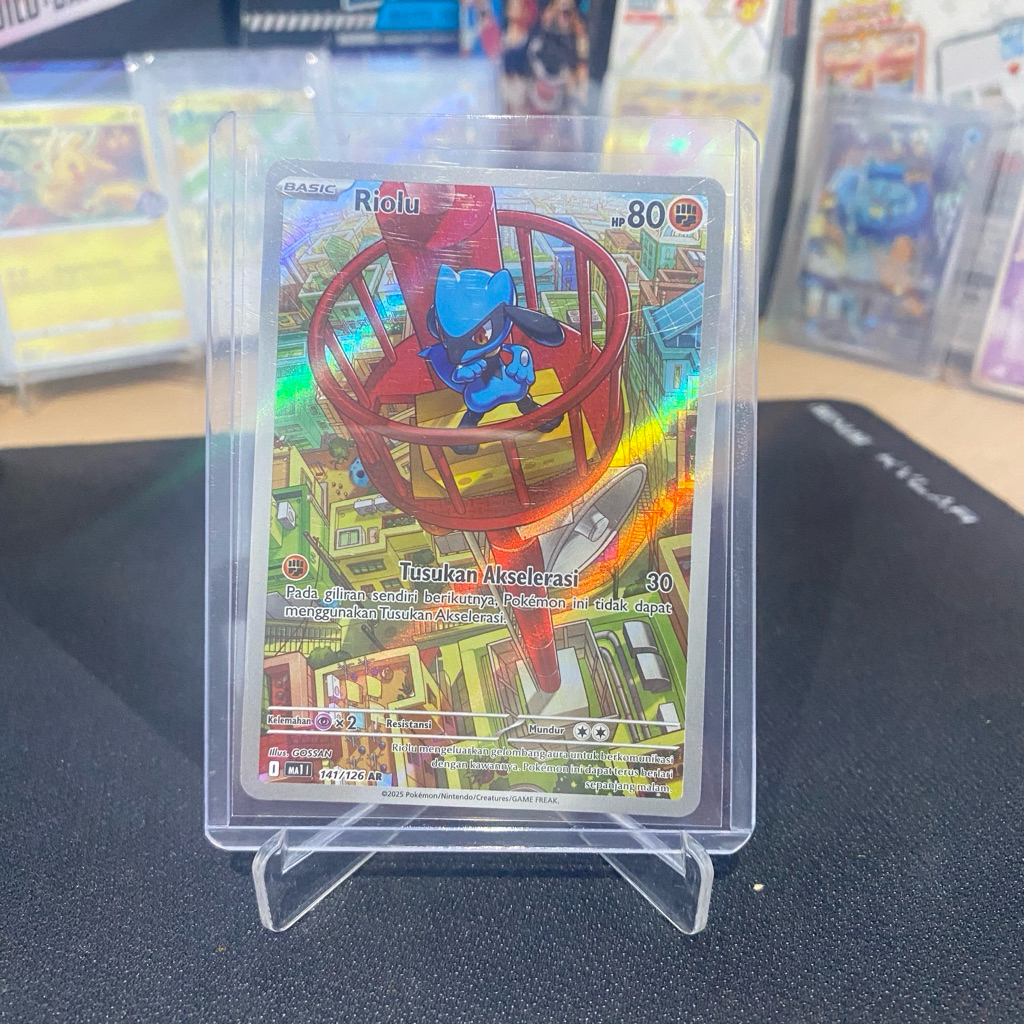 Kartu Riolu AR 141/126 (Ma1) TCG Pokemon Mega Evolusi 2025 Indonesia