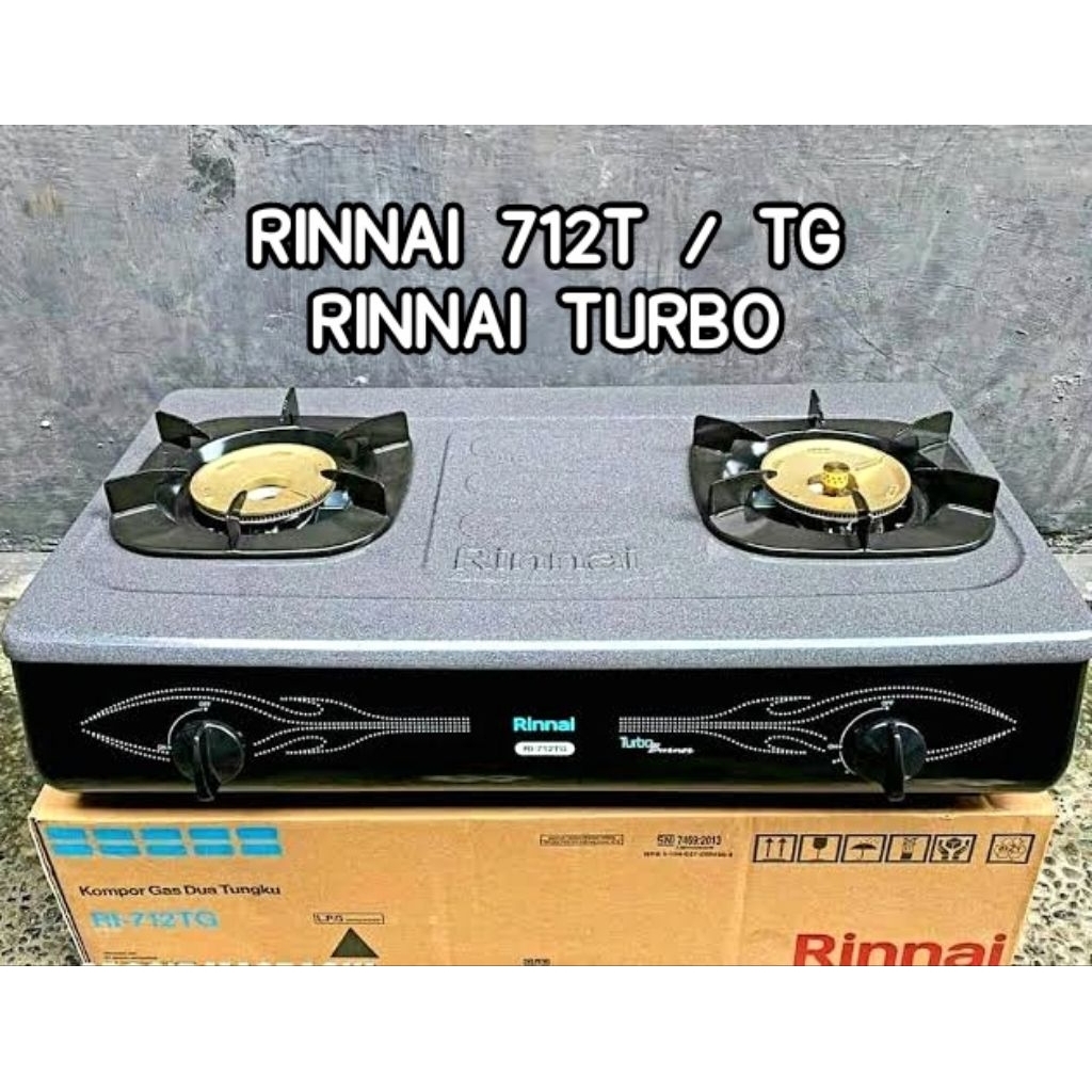 Kompor gas RINNAI 712T / 712TG / kompor gas 2 tungku / kompor turbo / kompor jumbo tinggi