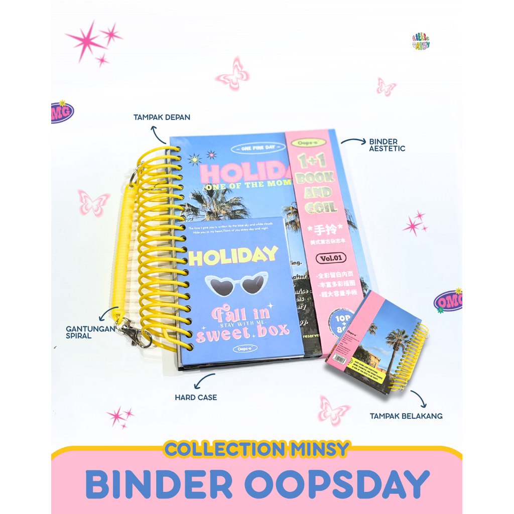 MINSY Binder OOPSDAY Collection – Binder Aesthetic Spiral Hardcase Notebook Premium