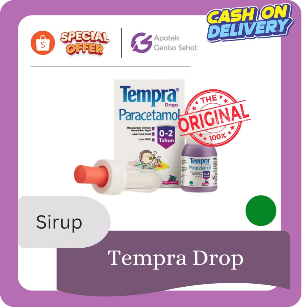 Tempra Drops 15ml Paracetamol Untuk Bayi 0-2 Tahun | Untuk Menurunkan Deman Pada Bayi