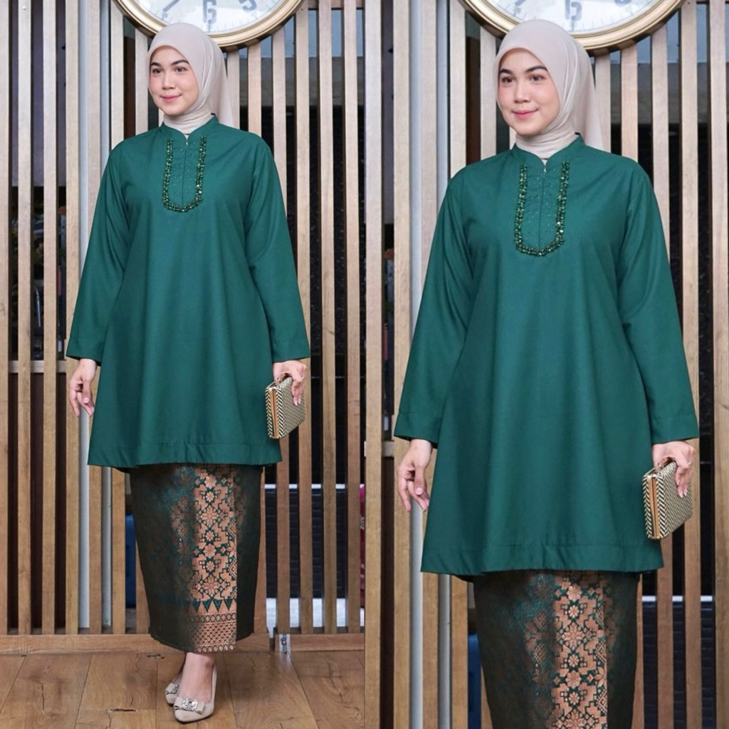 TUNIK ORIGINAL KAMARI / Tunik Batu Payet Toyobo Fodu / Tunik Toyobo Busui / Baju Kurung Payet Modern