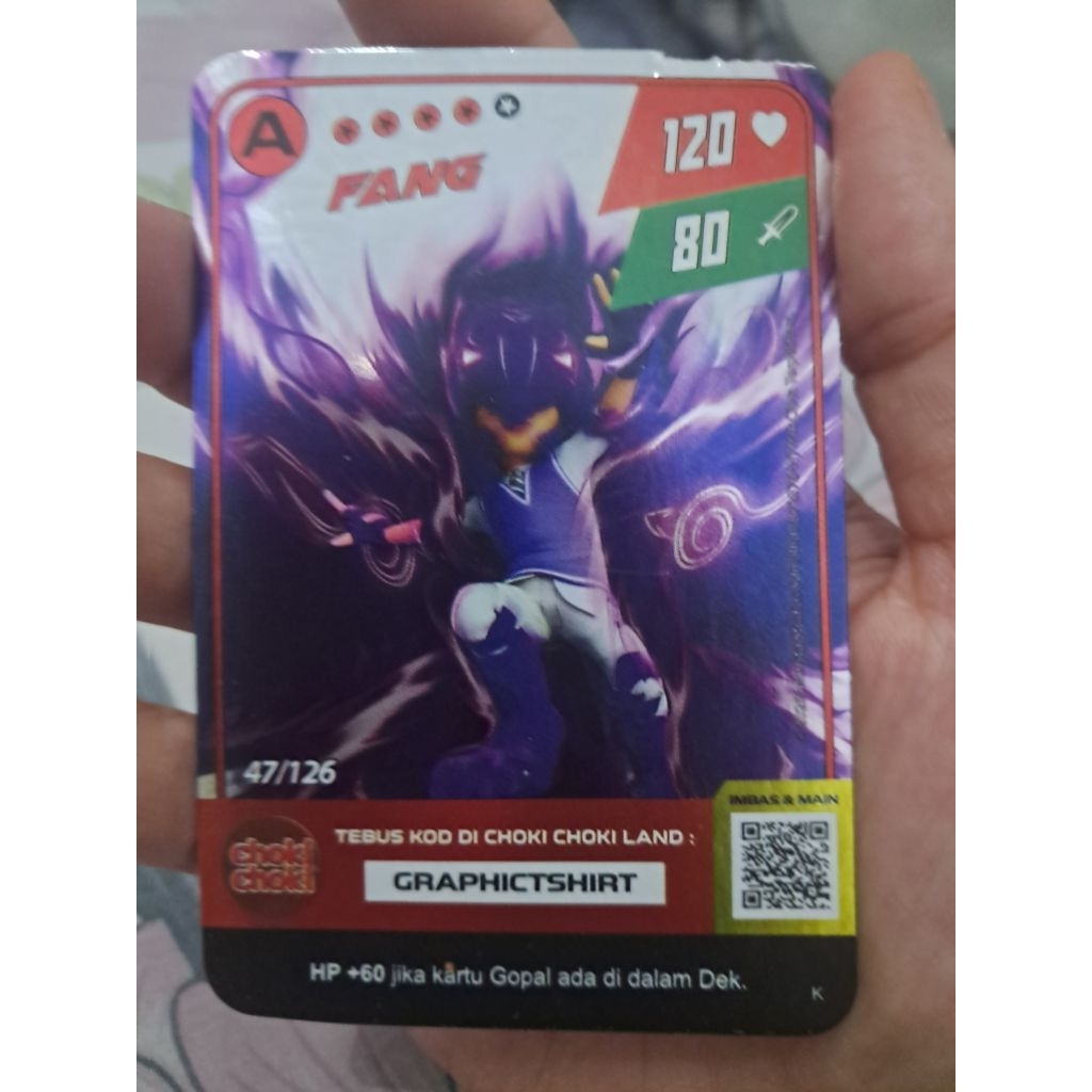 Kartu foil silver BOBOIBOY FANG