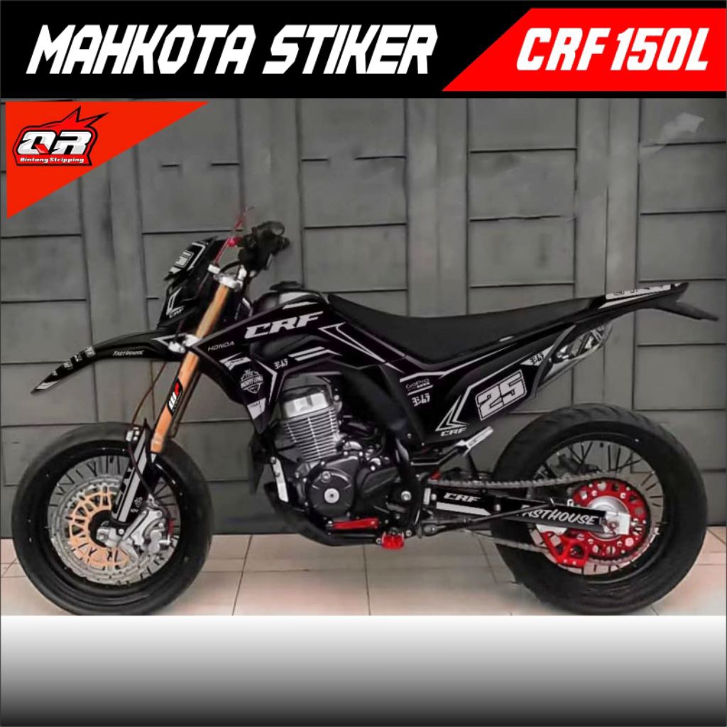 decal silver abu hitam stiker crf 150L full body desain custom free request  bagus keren terjangkau