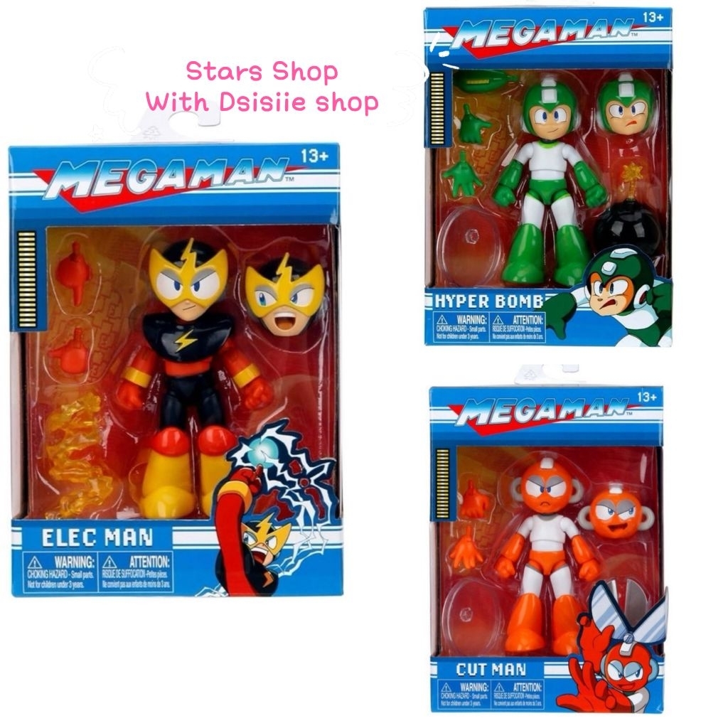 Jada Megaman Elec Man Cut Man & Hyper Bomb Action Figure Original