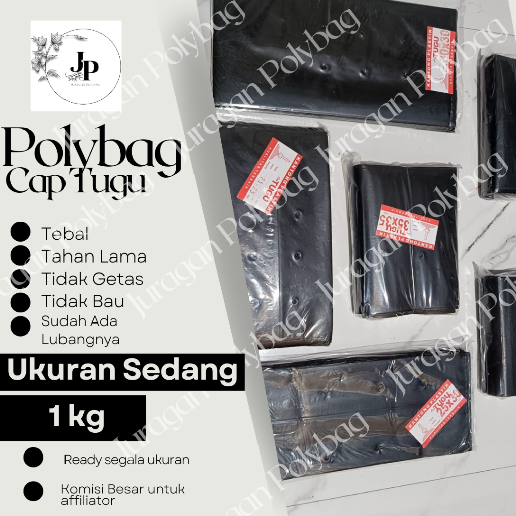 (1kg)  Polybag Tanaman Ukuran Sedang Plastik Polybag / Polibag Tanaman Untuk Sayur Terlaris