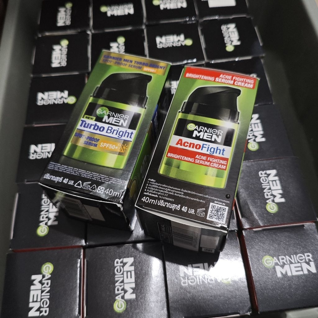 1pcs GarnierMan Acno Fight Acne Fighting Brightening Serum Cream Skin Care - 40ml (Pelembap Wajah Pr