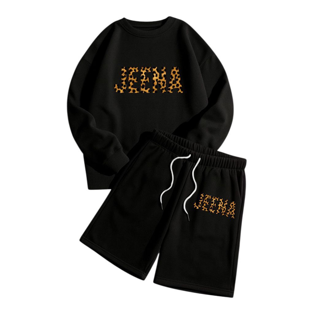 JeenaStyle Sweater One set Anak Crewneck & Short Pants Setelan Celana Pendek Anak Umur 5-13 Tahun Ba