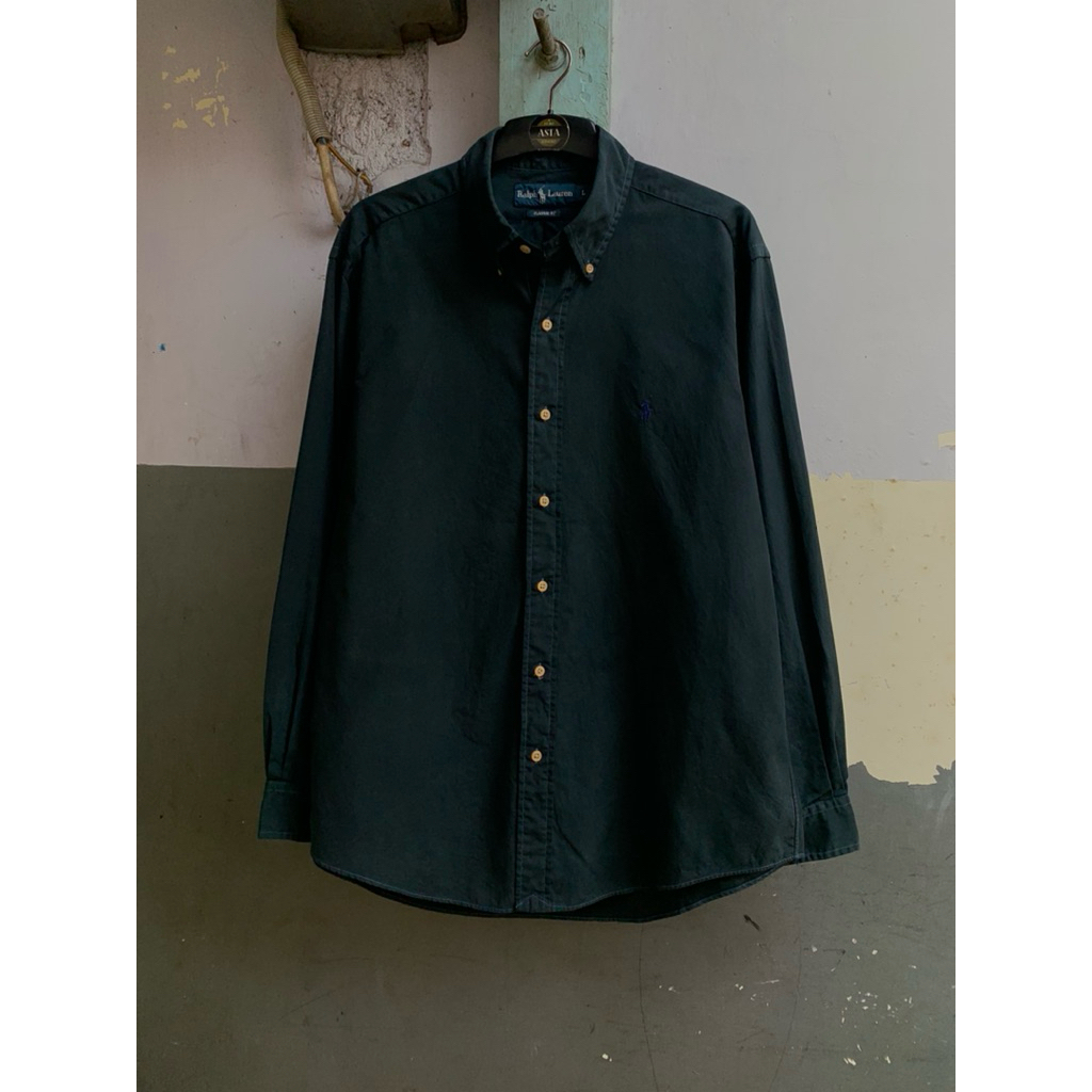 kemeja pria Ralph Lauren polos lengan panjang